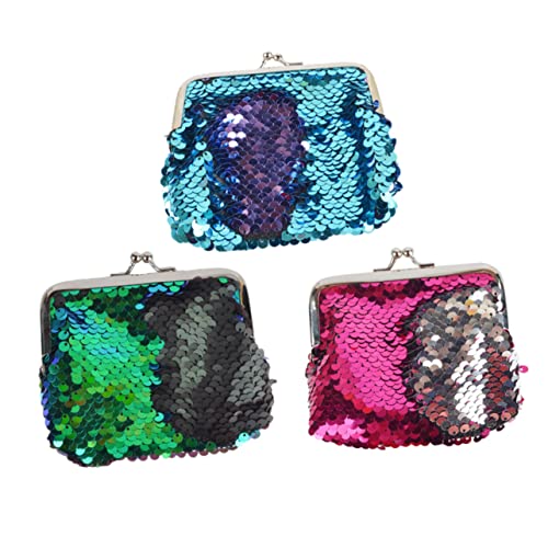 GALPADA 3stücke Modische Mermaid Pailletten Geldbörse Für Mädchen Stilvolle Mini-Handtasche Für Kleingeld Karten Und Schlüssel Für Partys Und Täglichen Gebrauch von GALPADA