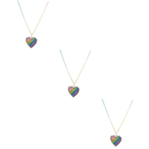 GALPADA 3st Halskette Damenschmuck Geschenk Für Mädchen Geschenk Für Kinder Geschenke Für Kleine Mädchen Kinder Dekor Minimalistischer Schmuck Für Kinder Fotobox Kleinkind Herzförmig Eisen von GALPADA