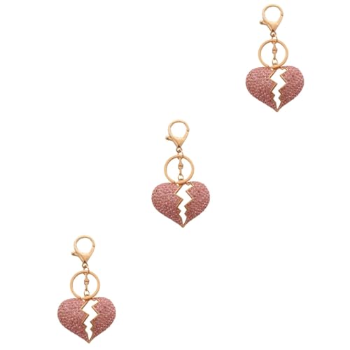 GALPADA 3stücke Herzförmiger Schlüsselanhänger Mit Strasssteinen Eleganter Metallanhänger Für Damen Perfektes Accessoire Für Taschen Und Rucksäcke Für Valentinstag Und Jahrestage von GALPADA
