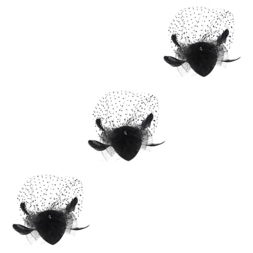 GALPADA 3stücke Damen Fascinator Hut Mit Schleier Und Federn Eleganter Kopfschmuck Für Hochzeiten Teepartys Bankette Und Feierlichkeiten Leichtes Design Und Komfortable Passform von GALPADA