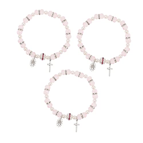 GALPADA 3St Kreuz Armband damenschmuck frauenschmuck Kreuz-Charm-Kristallarmband Kreuzarmband aus Perlenkristall Taufgeschenke für Mädchen Armbänder für Mädchen das Kreuz Charme Zubehör von GALPADA