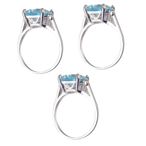 GALPADA 3St Modering Ehering aus Kristall Londoner blauer Topas Puppen Ringe für Männer Herrenringe eleganter Ring hellblauer Topasring Sterling Silber schmücken Diamant-Ring Schmuck Mann von GALPADA