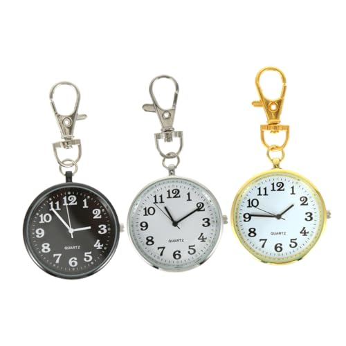 GALPADA 3stücke Teiliges Taschenuhr Schlüsselring Mit Großem Zifferblatt Karabiner Clip Für Damen Und Herren Praktische Aufhängemöglichkeit Für Tasche Oder Gürtel Für Und Sammler GALPADA 3stücke Teiliges Taschenuhr Schlüsselring Mit Großem Zifferblatt Karabiner Clip Für Damen Und Herren Praktische Aufhängemöglichkeit Für Tasche Oder Gürtel Für Und Sammler von GALPADA