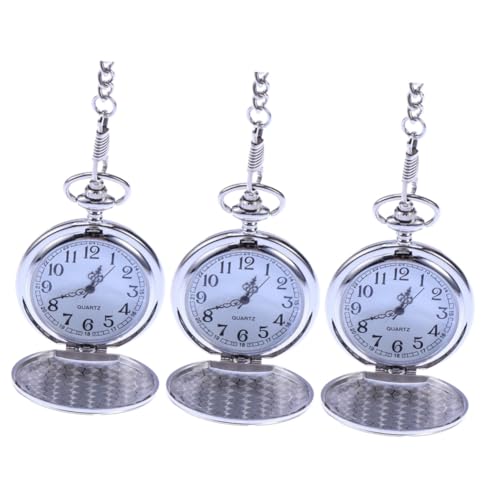 GALPADA 3stücke Vintage Taschenuhr Herren Aus Edelstahl Mit Kette Mechanische Uhr Mit Arabischen Ziffern Für Tägliche Nutzung Und Besondere Anlässe Elegantes Design Abnehmbarer Haken von GALPADA
