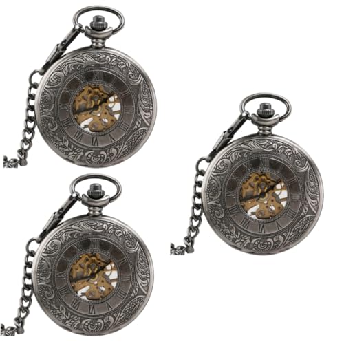 GALPADA 3St Unisex-Taschenuhr Retro Uhr Mechanical Watch Automatic Watch Retro-Uhr mechanische Uhr für Herren Halskette mit Taschenuhr automatische mechanische Uhr Retro-Taschenuhr von GALPADA