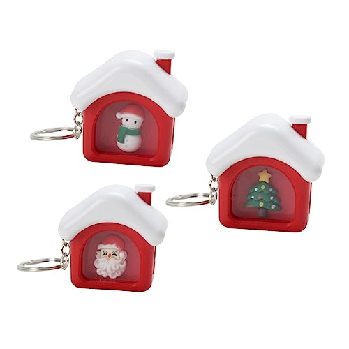 GALPADA 3stücke Teiliges Weihnachts-schlüsselanhänger -lichtern Santa Claus Schneemann Und Weihnachtsbaum Dekoration Für Schlüssel Und Taschen Für Frauen Und Freunde Zu Weihnachten von GALPADA
