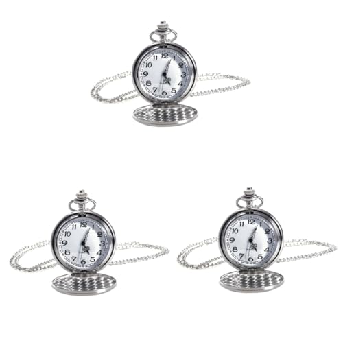 GALPADA 3stücke Vintage Taschenuhr Mit Kette Für Männer Und Frauen Elegante Quarzuhr Im Retro-Stil Weiß Klassische Tragbare Uhr Für Besondere Anlässe Und Alltägliches Tragen von GALPADA