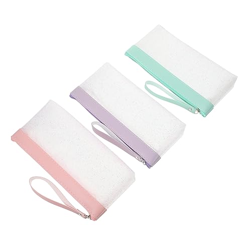 GALPADA 3stücke Transparentes Federmäppchen Mit Großem Fassungsvermögen Stiftetasche Mit Reißverschlussdesign Aufbewahrungstasche Für Bleistifte Lineale Notizen Radiergummis Usw von GALPADA