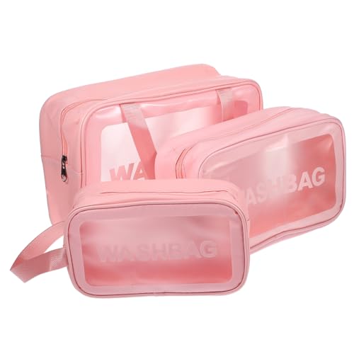 GALPADA 3Stücke Reise Kulturbeutel Klare Kosmetiktasche für Damen Tragbare und Wasserfeste Make Up Tasche mit Großem Fassungsvermögen für Reisen und Täglichen Gebrauch von GALPADA