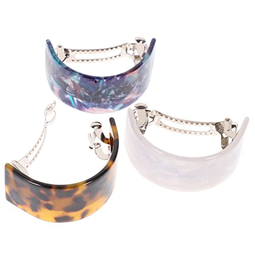 GALPADA 3 Stück Sternenhimmel Haarklammern Halbkreis Haarspangen Für Damen Rutschfeste Stilvolle Haar Accessoires (weiß Braun Blau) von GALPADA