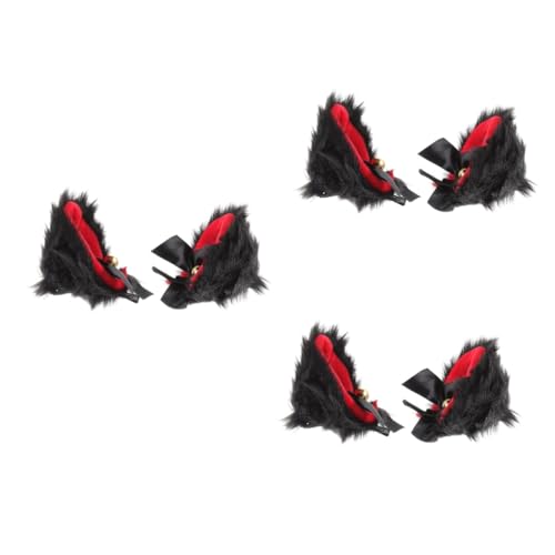 GALPADA 3paare Plüsch Katzenohren Haarklammern Cosplay Haarspangen Für Mädchen Tierohren Haaraccessoires Für Halloween Geburtstagsfeiern Und Cosplay-events von GALPADA
