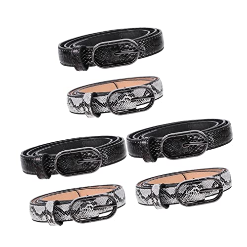 GALPADA 3sätze Schlangenleder Gürtel Teiliges Für Damen Verstellbar Modisch Vielseitig Für Kleider Alltagsmode Schwarz Und Khaki Kreative Taillengürtel Mit Einzigartigem Design von GALPADA