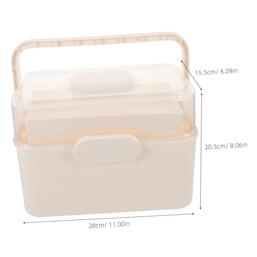 GALPADA 3schicht Dreischichtige Aufbewahrungsbox Aus Kunststoff Mit Herausnehmbarem Tablett Tragbarer Organizer Für Notfallmedizin Kosmetik Näharbeiten Und Reisen von GALPADA