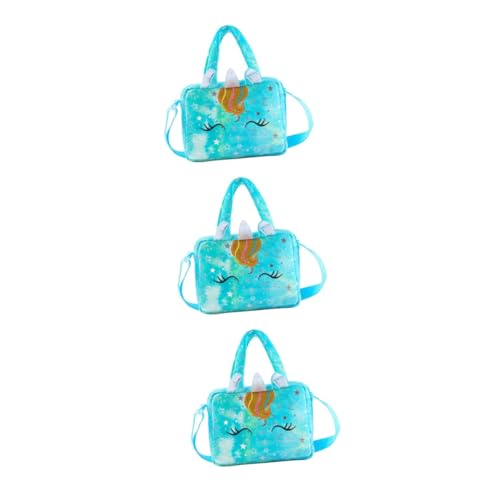 GALPADA 3st Einhorn Einzelne Hand Kawaii Geldbörse Umhängetasche Einhorn-geldbörse Kinder Geldbörse Kleine Geldbörse Dekorative Plüschtasche Tierdekor Flanell Karikatur Mädchen Lunchpaket von GALPADA