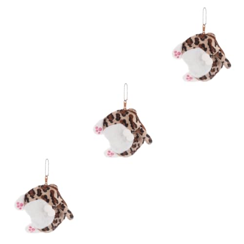 GALPADA 3stücke Funny Tiger Butt Change Bag Adorable Coin and Earphone Storage Pouch Für Damen Einzigartiges Design Mit Bequemem Plüschmaterial Für Münzen Und Kleingeld von GALPADA