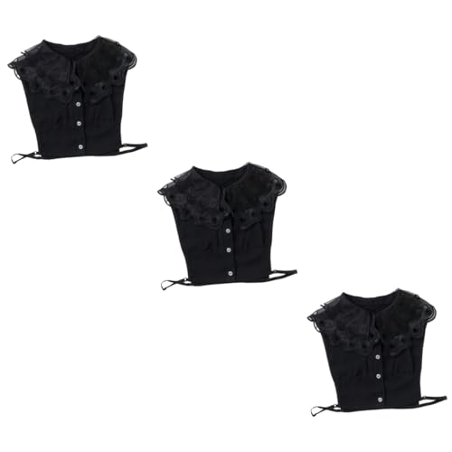 GALPADA 3stücke Damen Schwarz Bestickter Fake Collar Vielseitiges Dekoratives Accessoire Für Kragenlose Oberteile Für Partys Und Hochzeiten von GALPADA