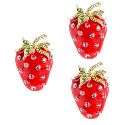 GALPADA 3St Gänseblümchen Brustnadel abstecknadeln pinns hair jewellery Leichtgewichtige Brosche valentiens geschenke Gänseblümchen-Brosche Erdbeer-Brosche Kleidung Korsage Fräulein rot von GALPADA