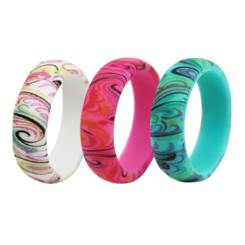 GALPADA 6 Größen Damen Silikon Set Hochzeit Silikonbänder Gummi Eheringe Für Frauen Und Männer von GALPADA