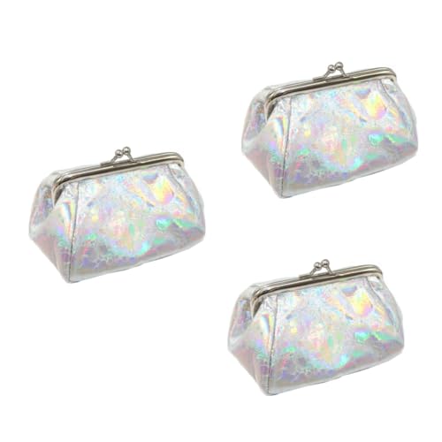 GALPADA 3st Kreative Geldtasche Mit Großer Kapazität Frauen Münzbeutel Holografische Schminktasche Geldbörse Mit Pailletten Schillernde Schminktasche Mode Geldbeutel Mini Handtaschen von GALPADA