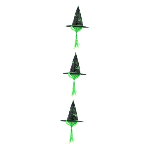 GALPADA 3st Maskerade Hexenhut Hexenhut Web Hexenhut Halloween Spinnenhut Böses Hexenzubehör Hutperücken Bunte Perücken Green von GALPADA