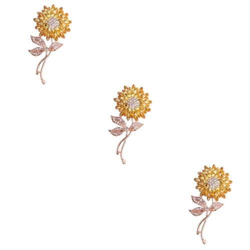 GALPADA 3st Sonnenblumen-brosche Brosche Aus Dekorative Broschennadel Hut Zubehör Sonnenblume Brustnadel Kreative Kleiderbrosche Sonnenblumen-bruststift Fräulein Korsage Perle von GALPADA