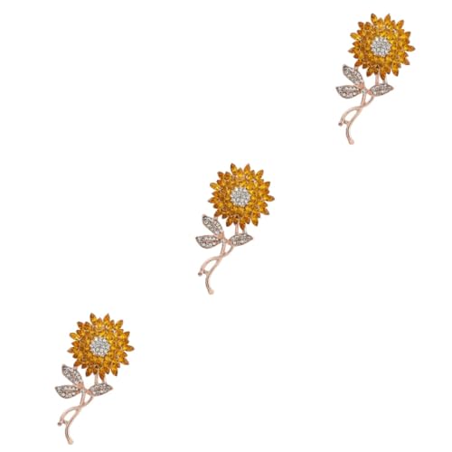 GALPADA 3st Sonnenblumen-brosche Schmuck Schmücken Hutnadeln Broschen Geschenk Broschennadel Für Damen Broschenverzierungen Wäscheklammer Hut Reversnadel Korsage Diamant Mädchen von GALPADA