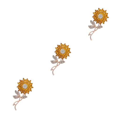 GALPADA 3st Sonnenblumen-brosche Schmücken Schmuck Kleidungsnadeln Brosche Für Kleidung Broschen Geschenk Legierte Brustnadel Sonnenblumenstift Frauen Brosche Hut Fräulein Metall von GALPADA