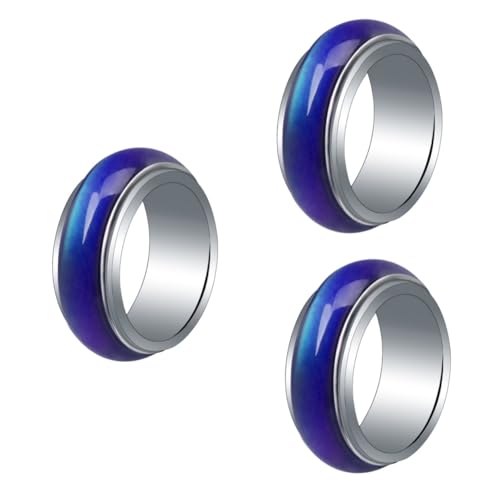 GALPADA 3St Thermochromer Ring Fingerringe für Männer Ring für Männer damen ringe kinderringe schellenkranz kinder Gefühlsring Stimmungsringe für Kinder empfindlich Schmuck männlich Kupfer von GALPADA