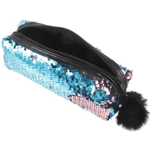 GALPADA 3stücke Creative Sequins Pencil Case Stilvolle Handtasche Mit Reißverschluss Für Schule Kosmetik Und Aufbewahrung Tragbare Waschbare Federmäppchen Blau von GALPADA