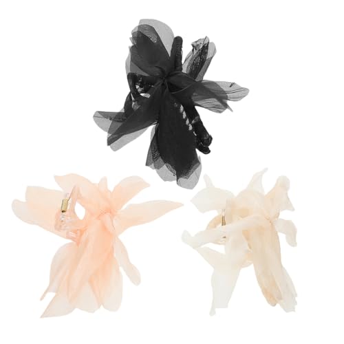 GALPADA 3stücke Haarklammer Mit Schleife Und Haifischklauen-design Flache Haarklammern Aus Netzmaterial Für Frauen Und Mädchen Als Haarschmuck Für Büro Und Freizeit von GALPADA