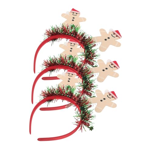 GALPADA 3stücke Lebkuchen Stirnbänder Für Weihnachtsfeiern Festliche Kopfbedeckungen Mit Lebkuchenmotiv Geeignet Für Junge Mädchen Und Erwachsene Als Haaraccessoire Für Partys Und von GALPADA