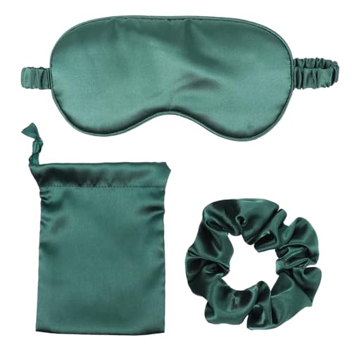 GALPADA 3stücke Seidenschlafmaske Für Frauen Mit Haarring Reise-augenmaske Mit Stirnband Inklusive Aufbewahrungstasche von GALPADA