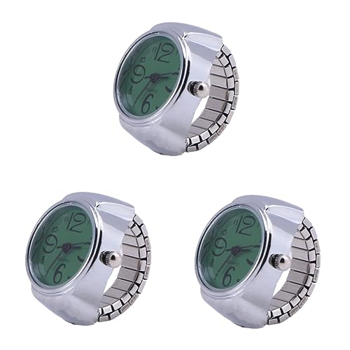 GALPADA 3stücke Unisex Uhr Kreative Elastische Quarzuhr Für Und Fingeruhr Mit Grünem Design Für Gelegenheit von GALPADA