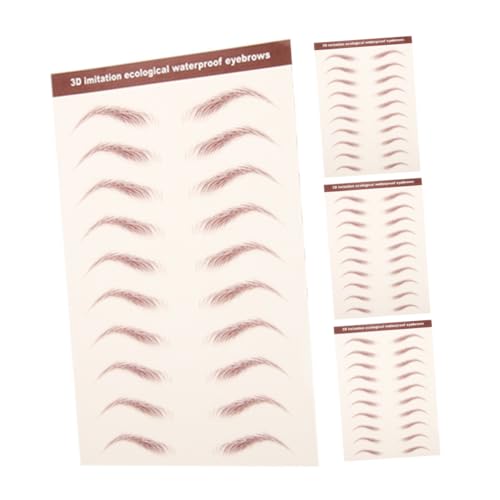 GALPADA 4 Blätter Wasserdichte Augenbrauen Sticker Haarähnliche Temporäre Augenbrauen Aufkleber für Natürliche Haftung Einfache Anwendung Langlebig und Realistisch von GALPADA