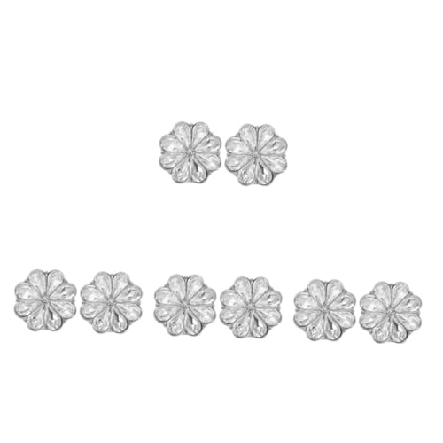 GALPADA 4 Paare Blumen-manschettenknöpfe Abnehmbare Weste Doppelseitiger Ordner Auto Fußlampe Transparenter Wandhaken Klebeband Transparenter Handtuchhaken Mini- Silver Legierung von GALPADA