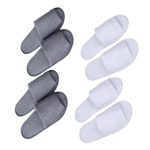 GALPADA 4 Paare Einweg Herren Faltbare Hausschuhe Offene Zehen Leichte Reise Slipper Weiß Für Hotel Gäste Spa Zuhause von GALPADA