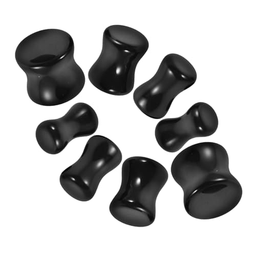 GALPADA 4 Paare Obsidian Ohr Expander und Tunnels Kristallstein Ohr Piercing Schmuck Modisch und Komfortabel für Damen und Herren für Alltag und Partys von GALPADA