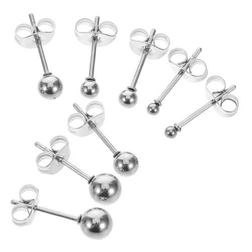 GALPADA 4 Paare Ohrstecker Runde Kugel Minimalistisches Design Unisex Ohrpiercing Schmuck Elegant Für Damen Herren von GALPADA