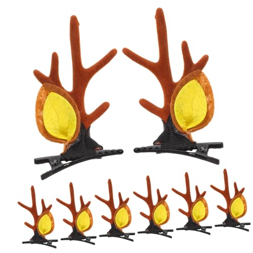 GALPADA 4 Paare Weihnachts Haarspangen Rentier Geweih Haarschmuck für Mädchen Langlebige Haarklammern mit Festlichem Xmas Design für Weihnachtsfeier Karneval Hochzeit und Fotoshootings von GALPADA