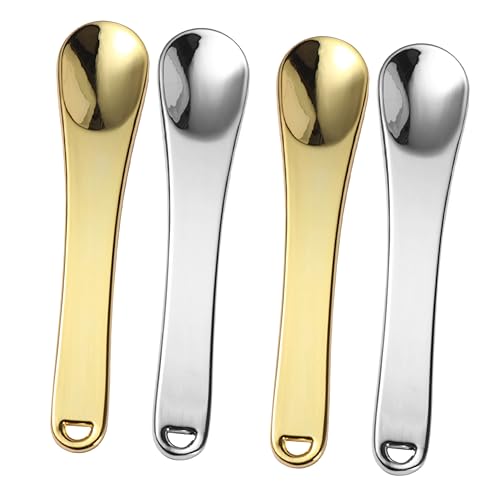 GALPADA 4 STÜCKE Teiliges Kosmetikspatel aus Zinklegierung Lange Creme Scoops für Make Up Praktische Beauty Werkzeuge für Damen zum Hygienischen Auftragen von Gesichts und Körpercreme von GALPADA