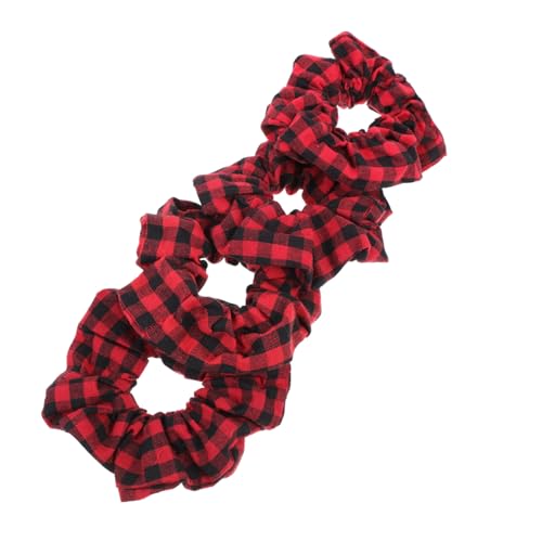 GALPADA 4 STÜCKE Teiliges Weihnachts Haargummi aus Elastischem Stoff Weicher Haarschmuck für Mädchen und Erwachsene Modische Haarringe in Rot Komfortabel und Langlebig für Xmas von GALPADA