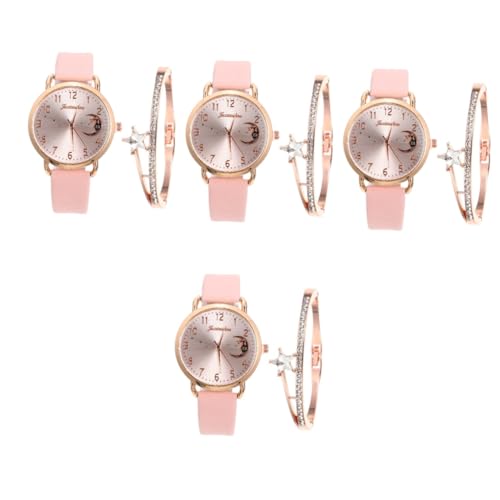 GALPADA 4sätze Stylische Damenarmbanduhr Mit Monddesign Und Passendem Armband Elegante Uhr Mit Kalenderfunktion Für Jeden Anlass Als Für Frauen von GALPADA