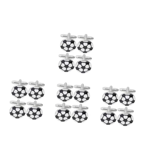 GALPADA 4 Sätze Manschettenknöpfe Mit Fußballmotiv Manschettenknöpfe Mit Hemdknopf Clip Manschettenknöpfe Für Schmuck Manschettenknöpfe Für Hochzeiten Manschettenknöpfe Für 4 Stücke * 4 von GALPADA