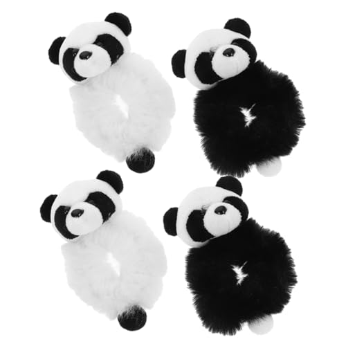 GALPADA 4 Stck Plüsch Panda Haargummis Elastische Süße Haaraccessoires für Mädchen und Haarbinder für Partys und Alltag für zu Weihnachten und Geburtstagen von GALPADA