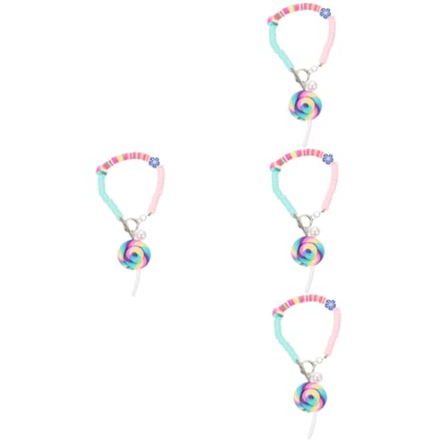 GALPADA 4 Stück Armband Dekoration sommerschmuck boho schmuck Halsketten für Mädchen Regenbogen-Armbänder eine Halskette Armband für jugendliche Mädchen bunte Armbänder Mode Zubehör Korn von GALPADA