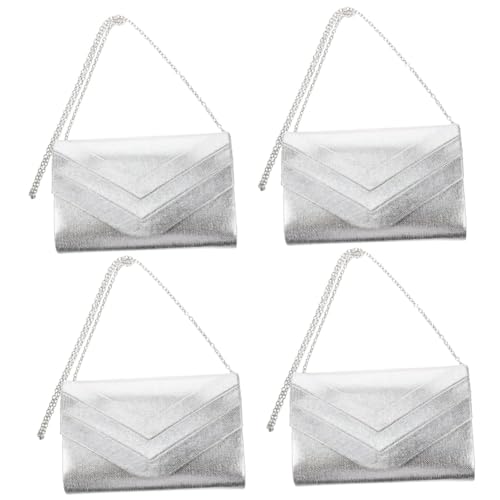 GALPADA 4 Stück Damen Abendtasche -Abschlussball-handtaschen Tragbare Münztasche Damen-geldbörse Damen Geldbörse Mädchen Tasche Aufbewahrungskiste Angekettet Wildleder Bankett von GALPADA