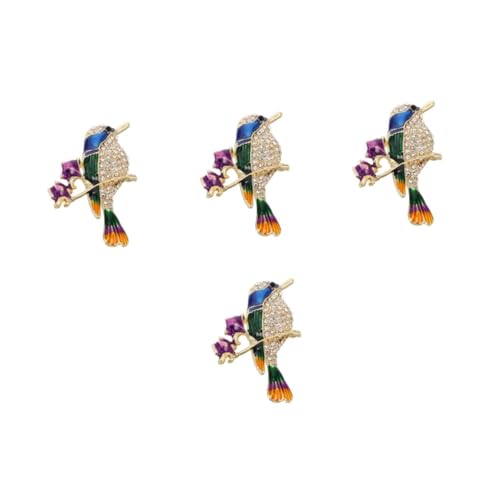 GALPADA 4 Stück Elster-Brosche Kit für Erwachsene Retro-Brosche Tassendeckelhalter, Handtuchhalter Mini-Kit Elster-Schmuck Emaille Brosche Strass-Anstecknadel kawaii Brosche Strasssteine von GALPADA