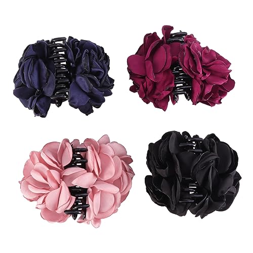 GALPADA 4 Stück Haarspange Haarspangen für Frauen Blumen-Haarkrallen Blumen-Bananen-Clips graceling Haarklammer weddin Haarnadel Frauenhaarkrallen Rose Acryl Klauenclip Fräulein von GALPADA