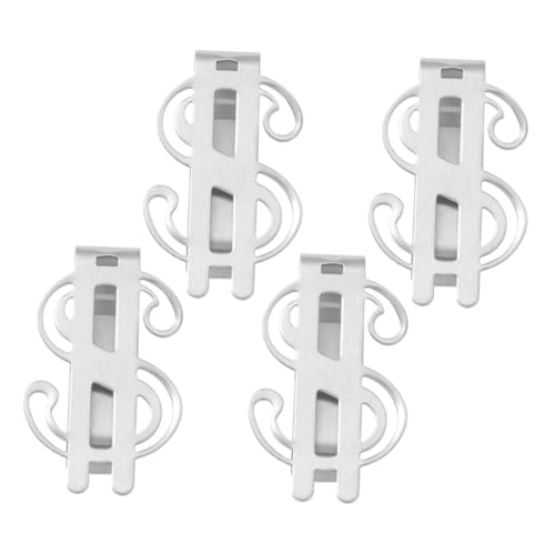 GALPADA 4stücke Geldscheinklammer Aus Edelstahl Kartenklammer Geldklammer Für Bargeld Visitenkartenhalter Tragbare Geldklammer Für Büro Und Außenbereich von GALPADA