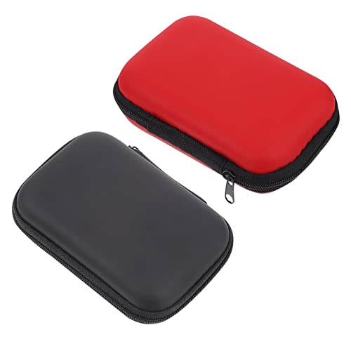 GALPADA 4 Stück Gitarrenplektrum Aufbewahrungsbox mit Reißverschluss Leichter Pick Organizer mit Netzfach Praktischer Pickhalter für Reise und Zuhause Schwarz und Rot von GALPADA